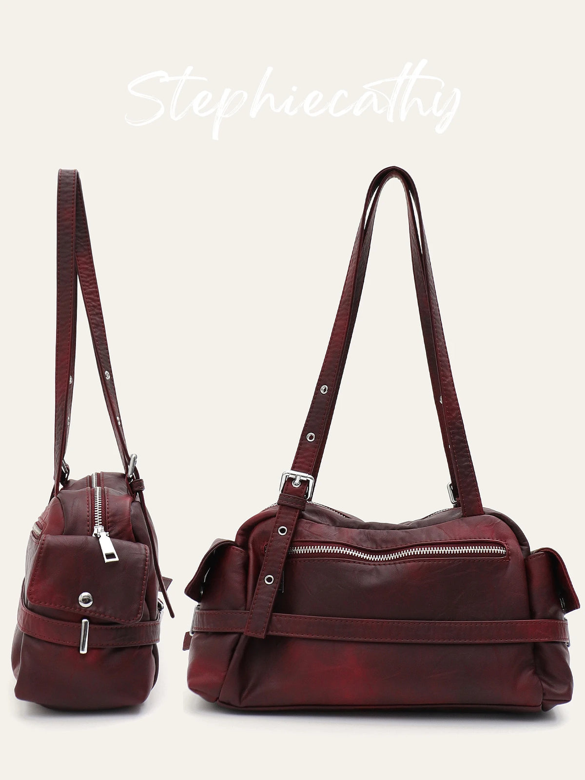 Grommet-Strap Shoulder Bag