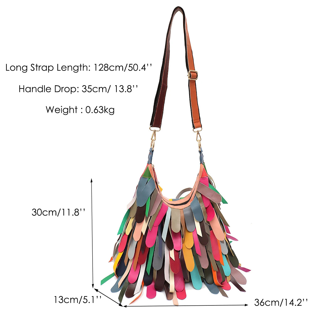 Fringe Patchwork Hobo Bag