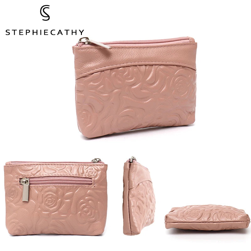 Embossed Floral Coin Purse