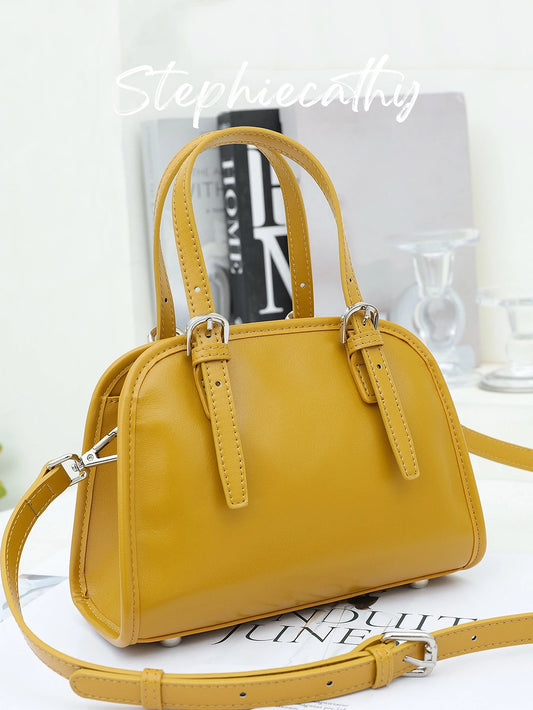 Domed Zip Top-Handle Bag