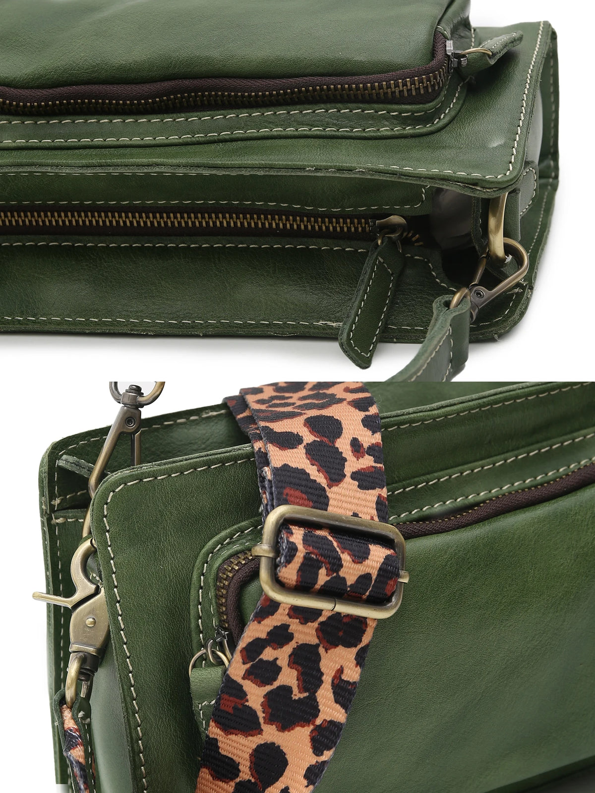 Leopard-Strap Crossbody Bag
