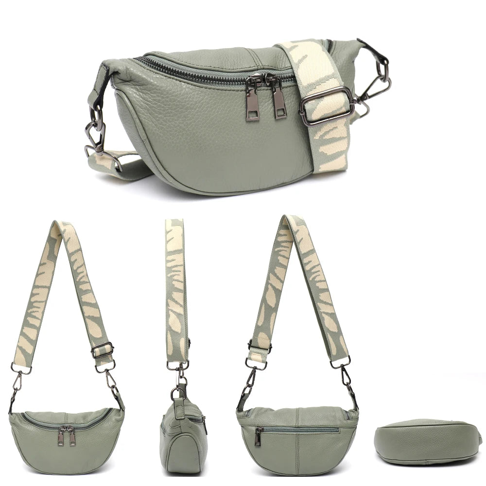 Patterned-Strap Shoulder Bag