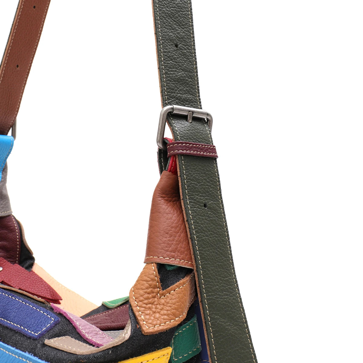 Geometric Patchwork Hobo Bag