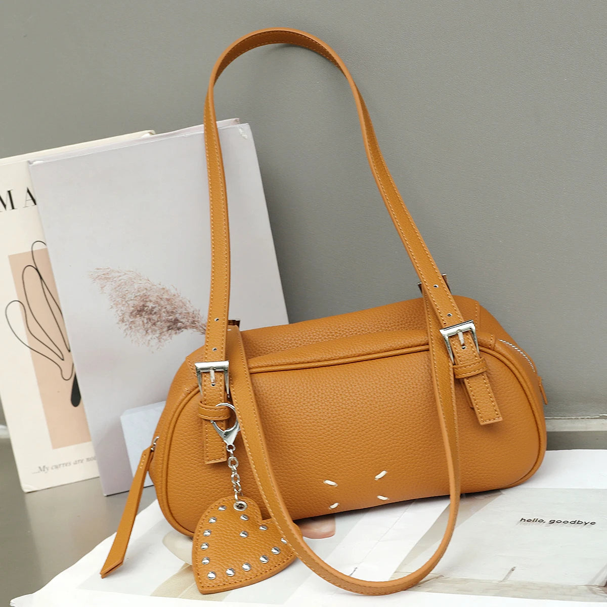 Riveted Barrel Shoulder Bag