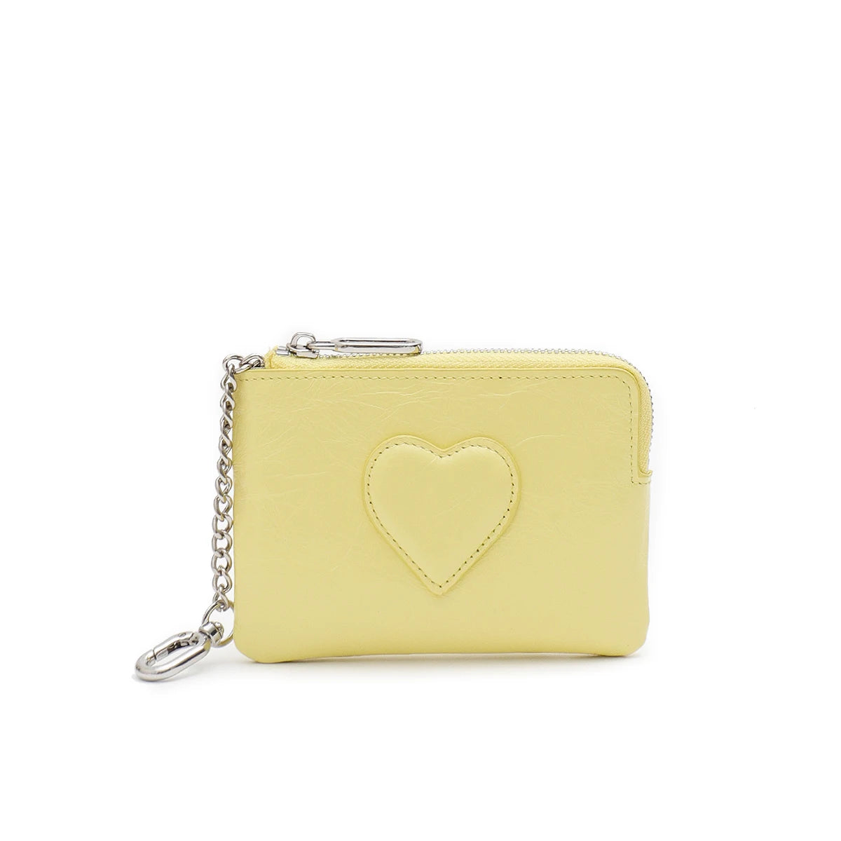 Heart-Embossed Keychain Wallet