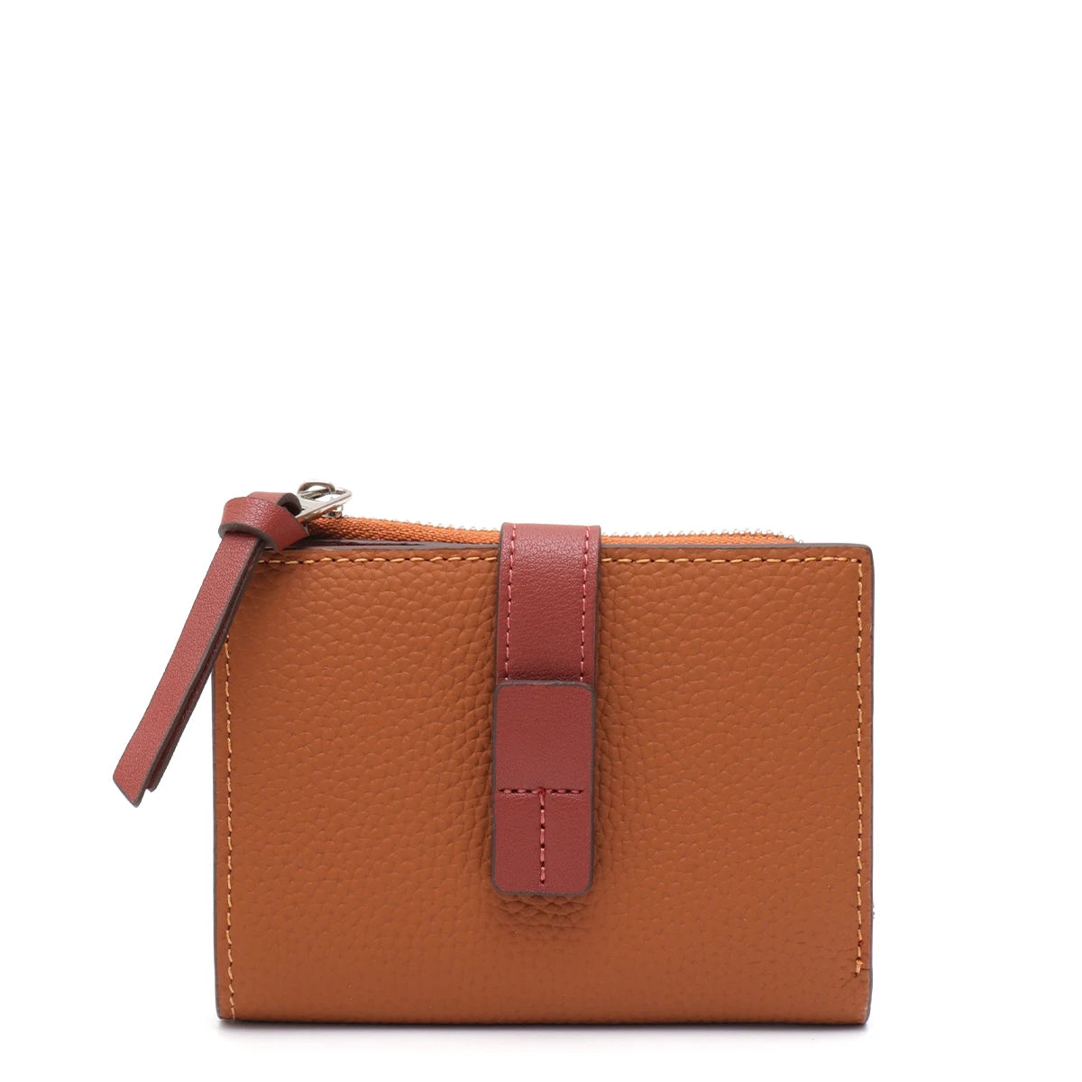 Contrast-Trim Zip Wallet