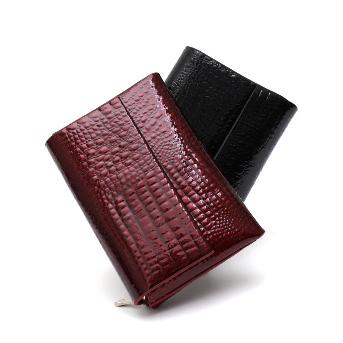 Croc-Embossed Trifold Wallet