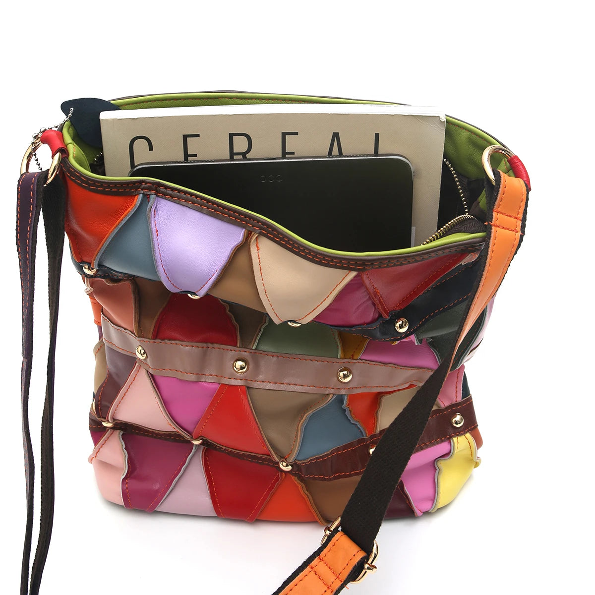Colorblock Patchwork Crossbody Bag
