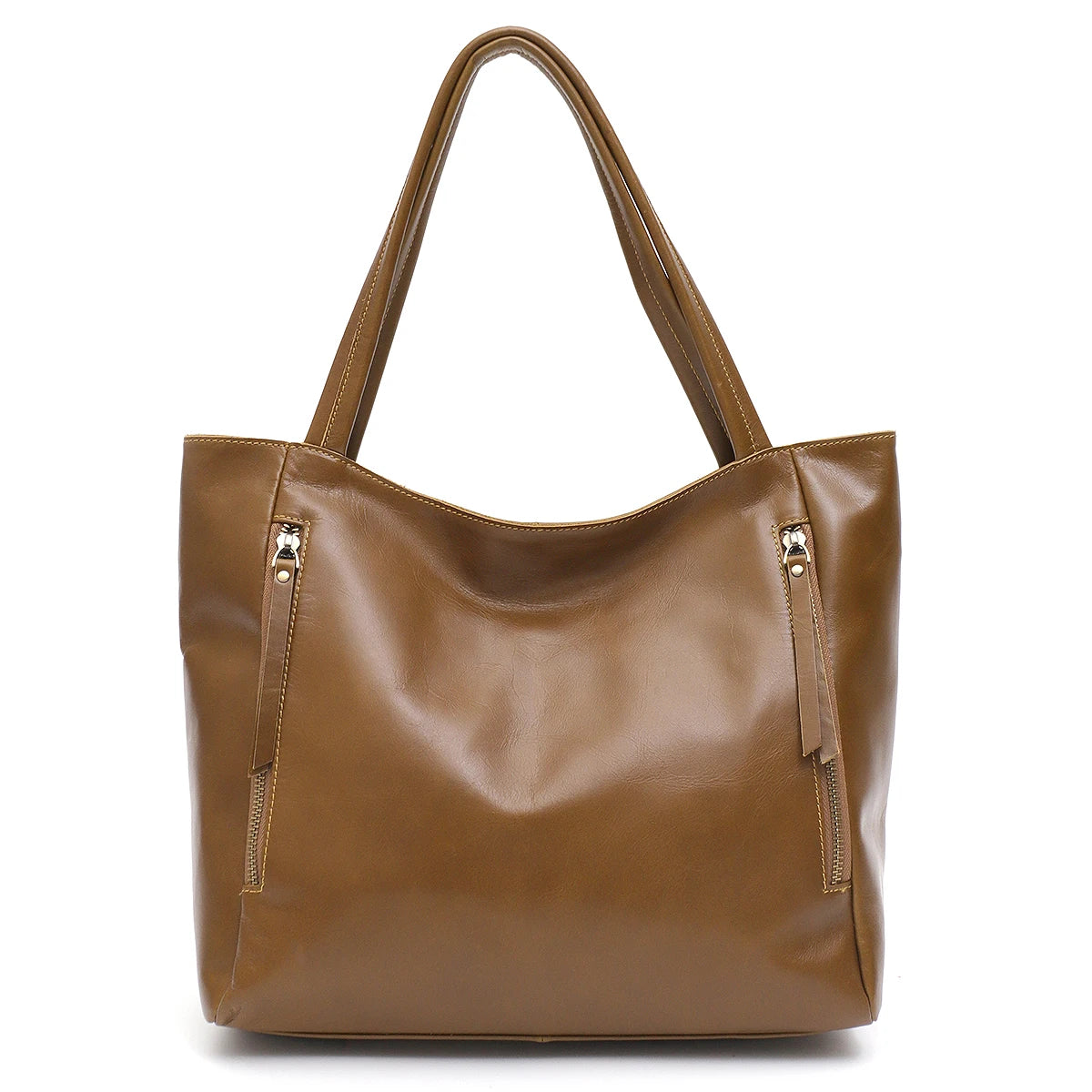 Textured Zip Shoulder Tote