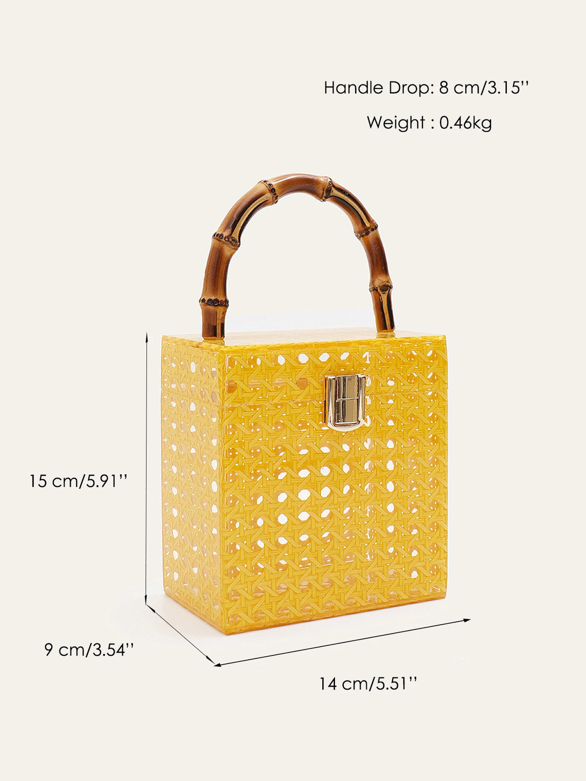 Bamboo-Handle Box Clutch