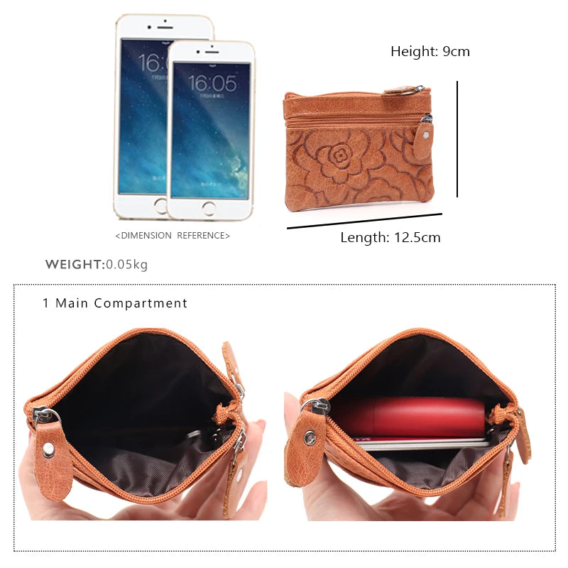 Embossed Floral Key Pouch