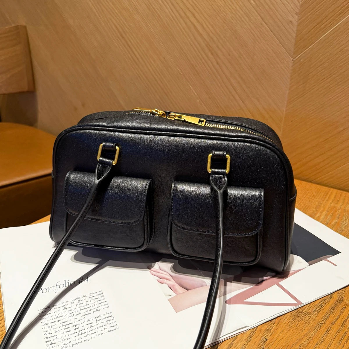 Double-Pocket Shoulder Bag