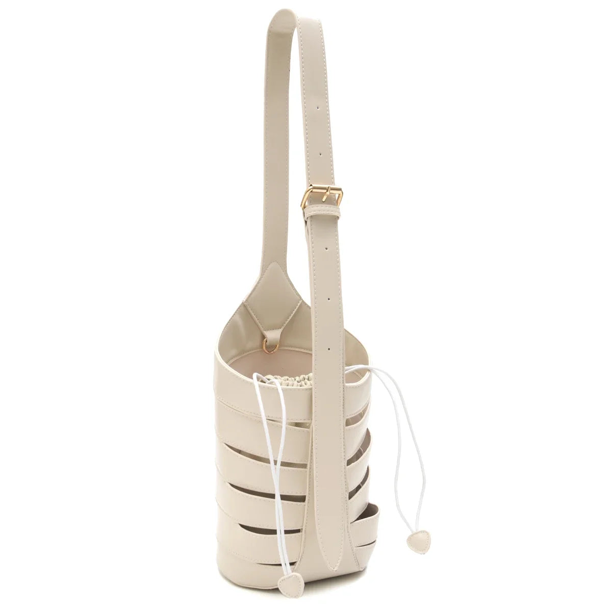 Cutout Drawstring Bucket Bag