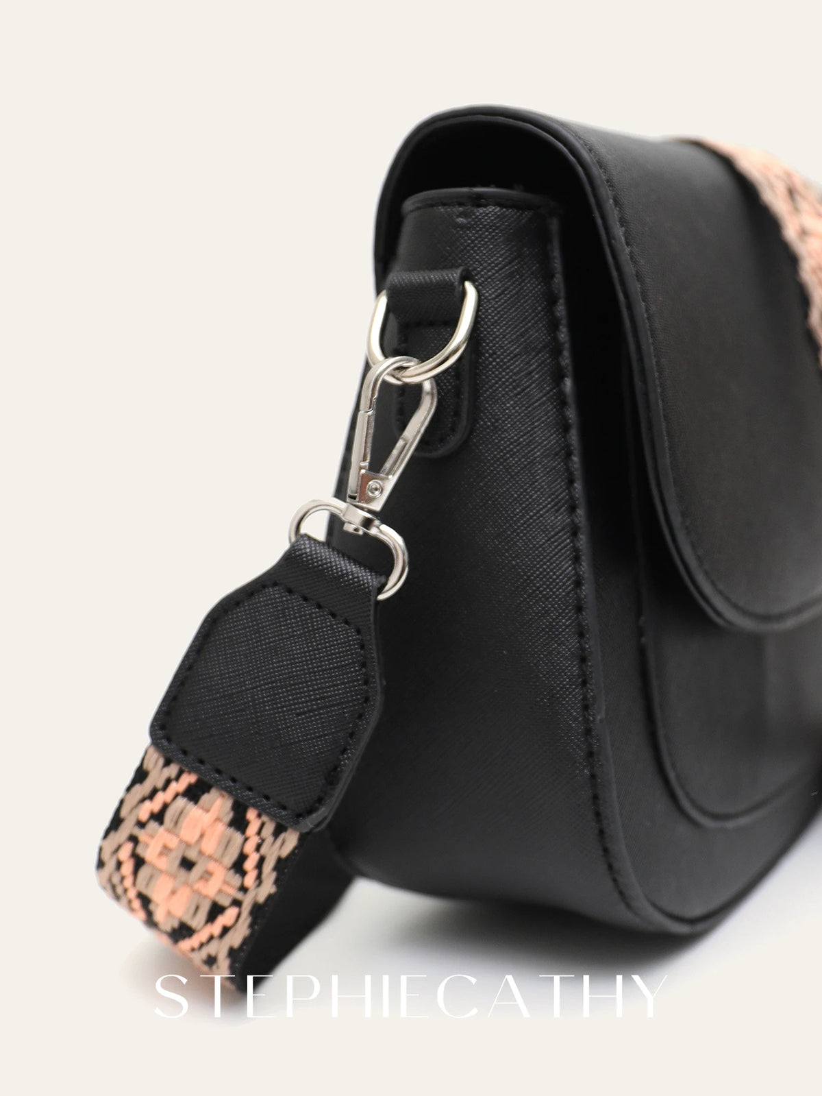 Woven-Strap Saddle Bag