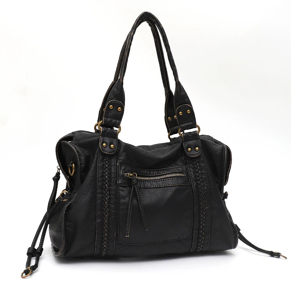 Multi-Pocket Braided Satchel