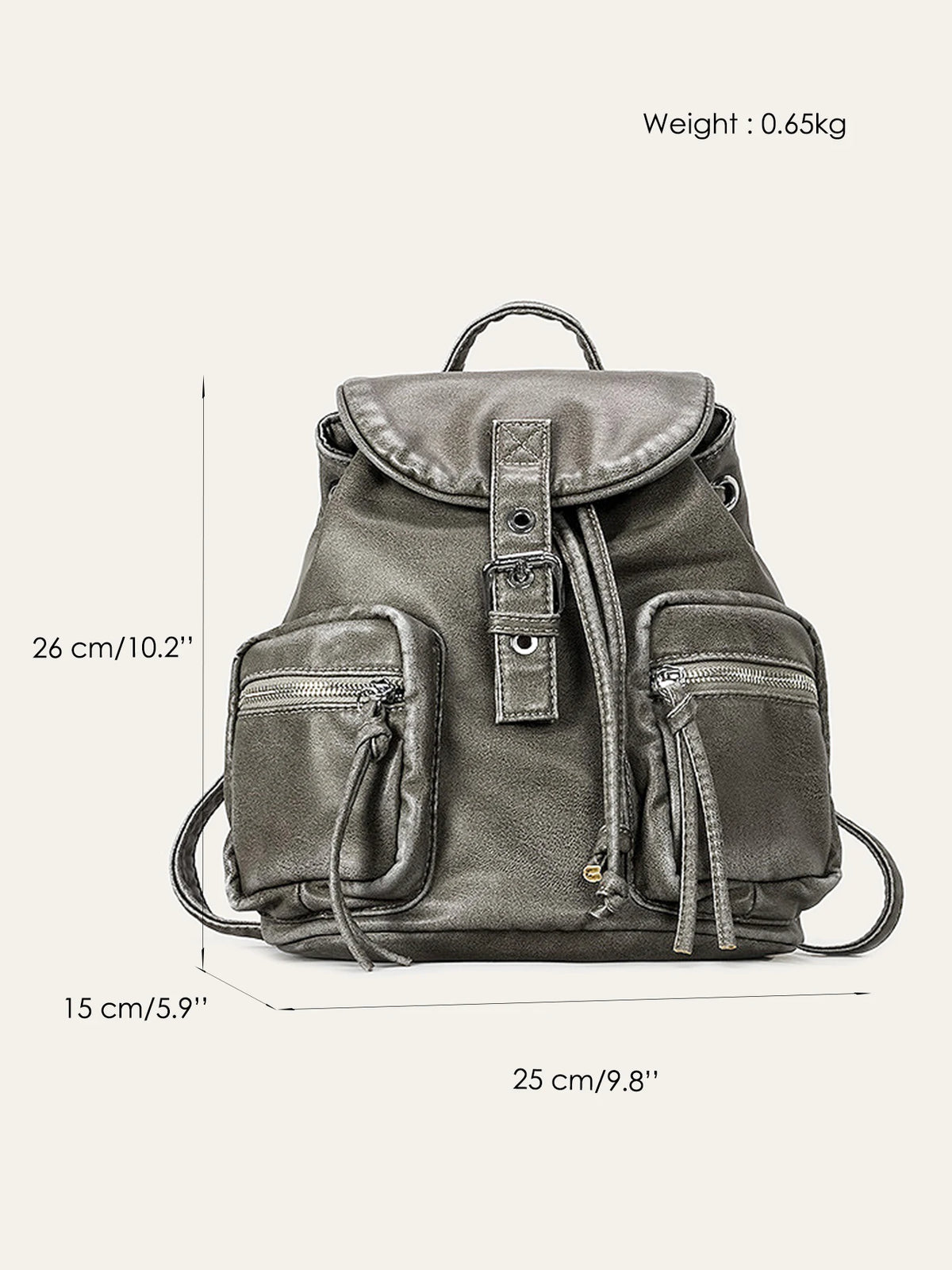 Multi-Pocket Drawstring Backpack
