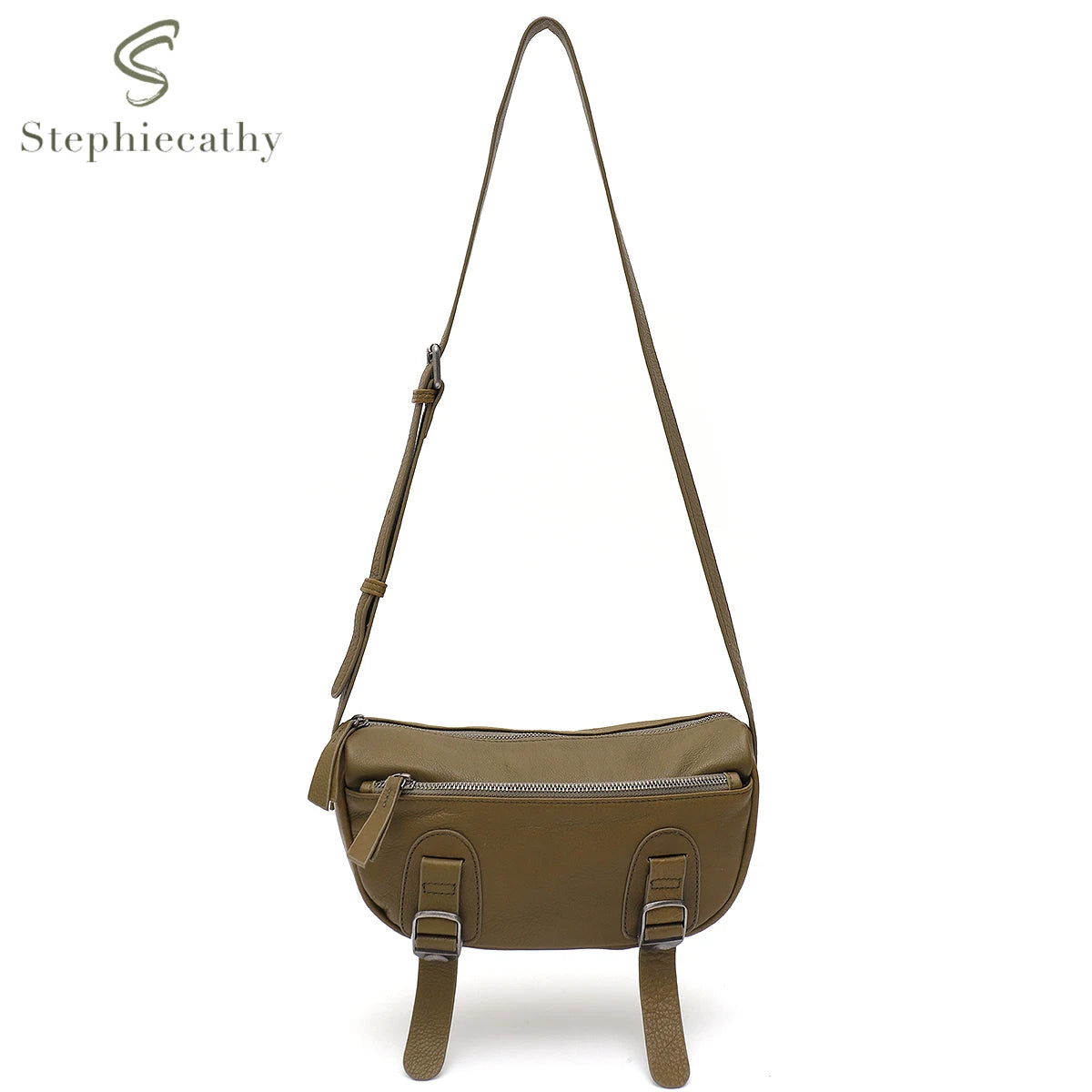 Buckle-Tab Messenger Bag