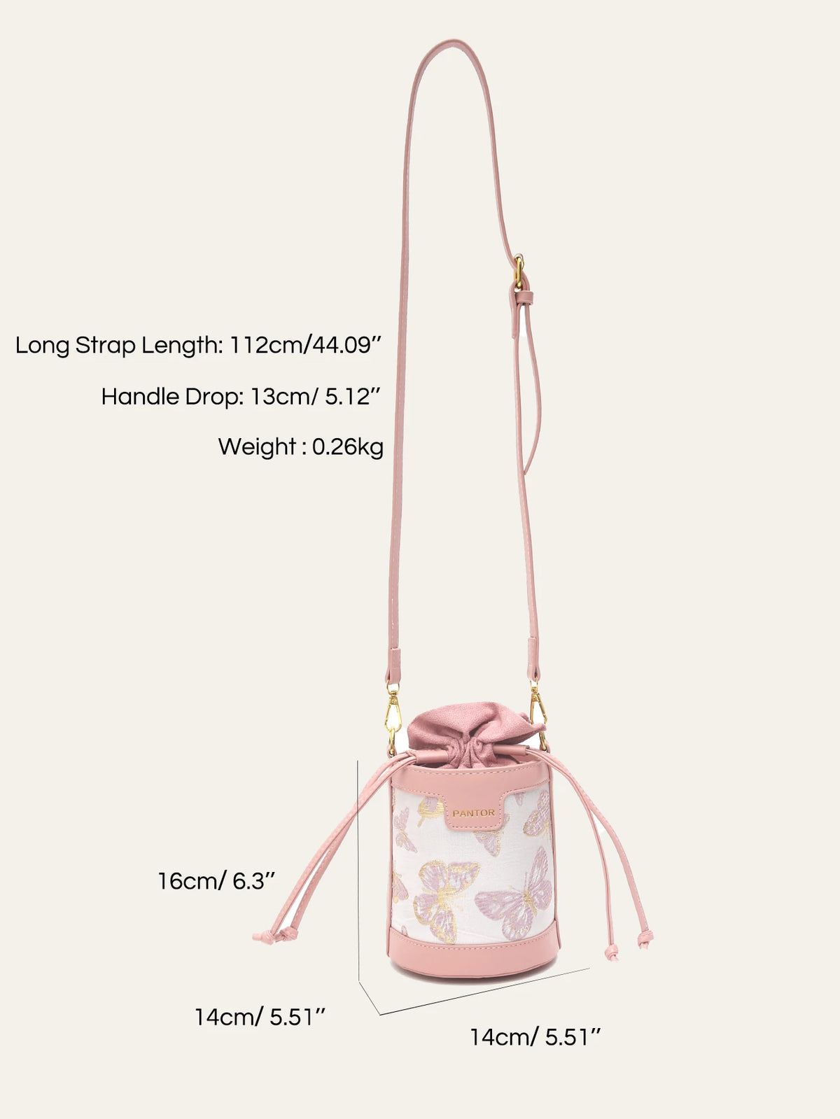Printed Drawstring Bucket Bag