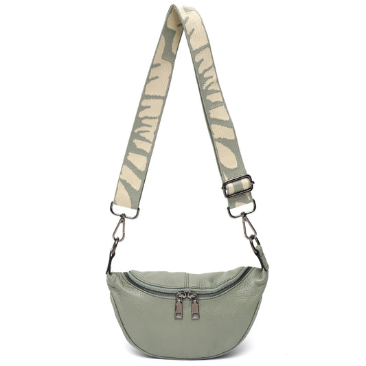 Patterned-Strap Shoulder Bag