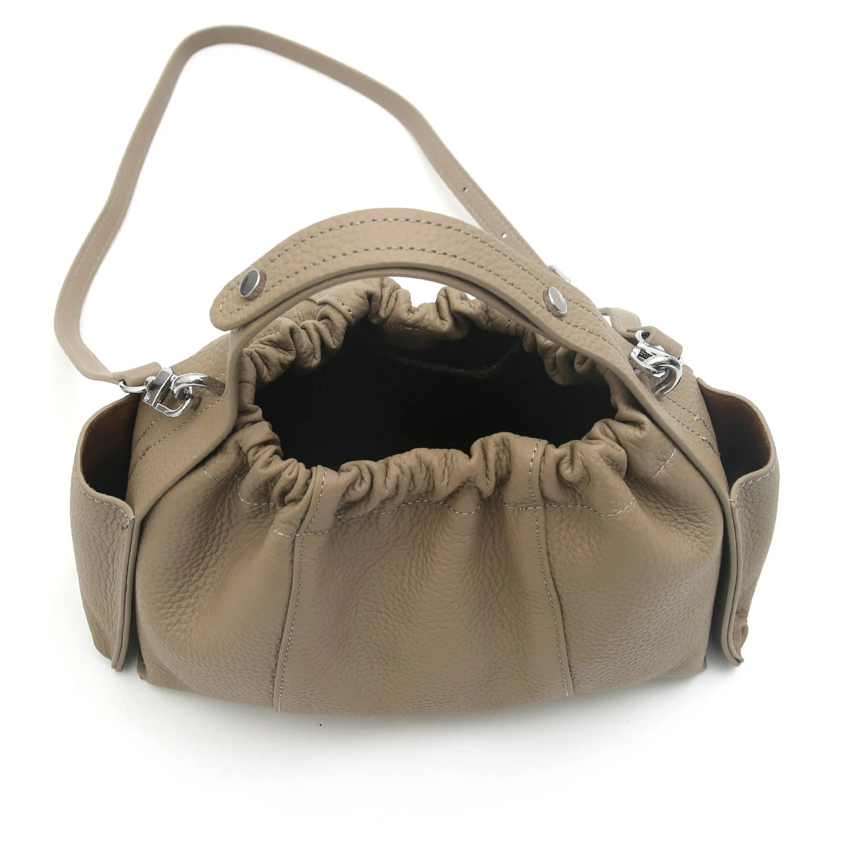 Ruched Top-Handle Bag