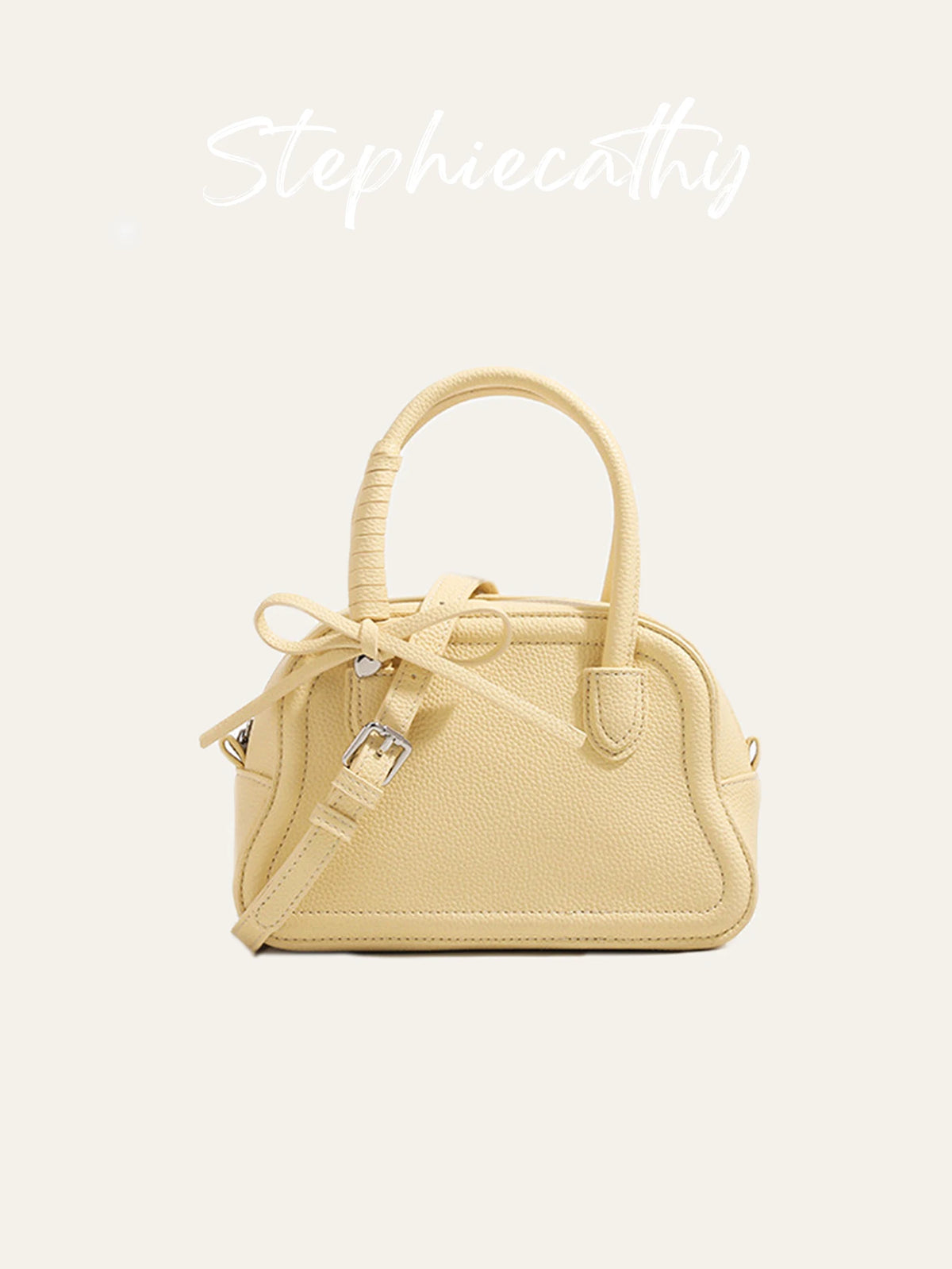 Bow-Detail Top-Handle Bag