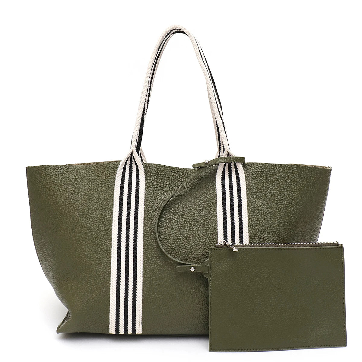 Striped-Handle Tote Set