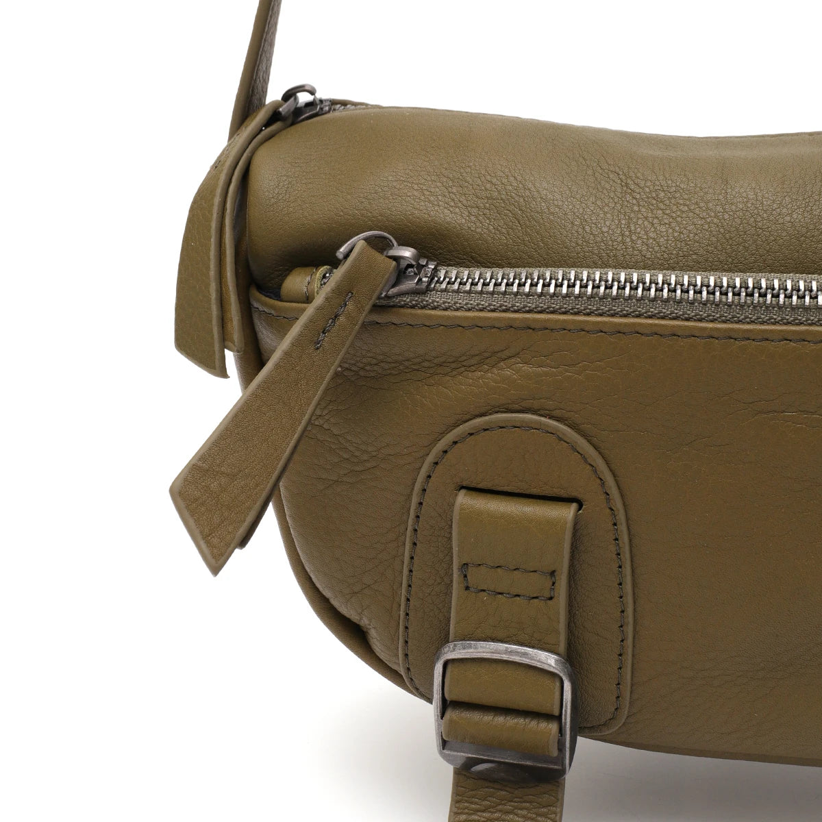 Buckle-Tab Messenger Bag