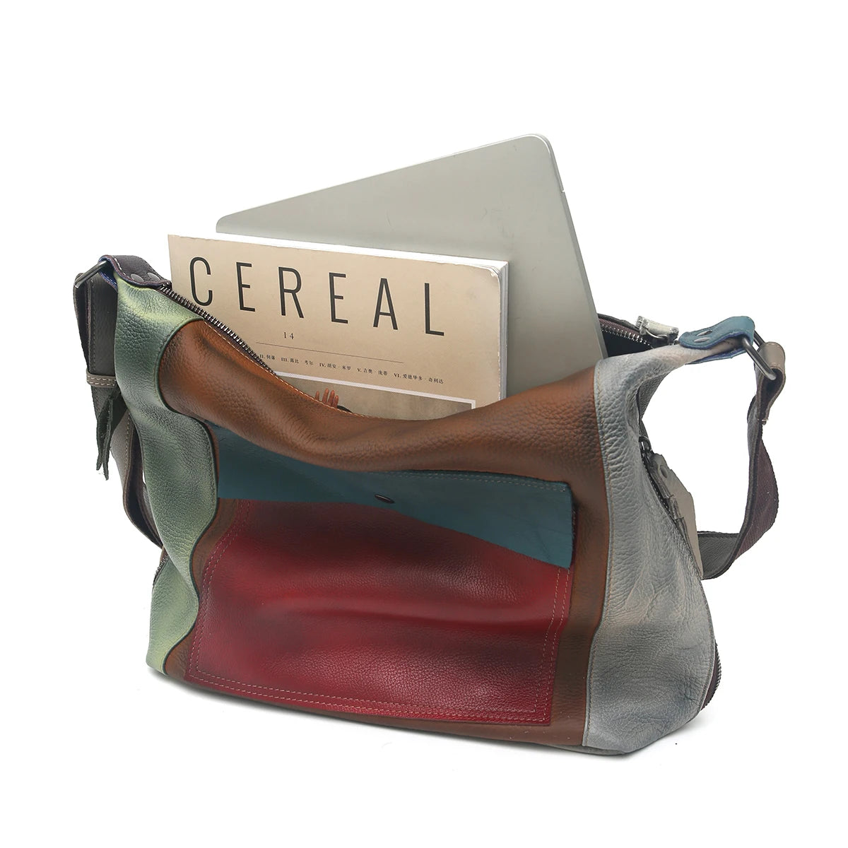 Colorblock Multi-Pocket Shoulder Bag