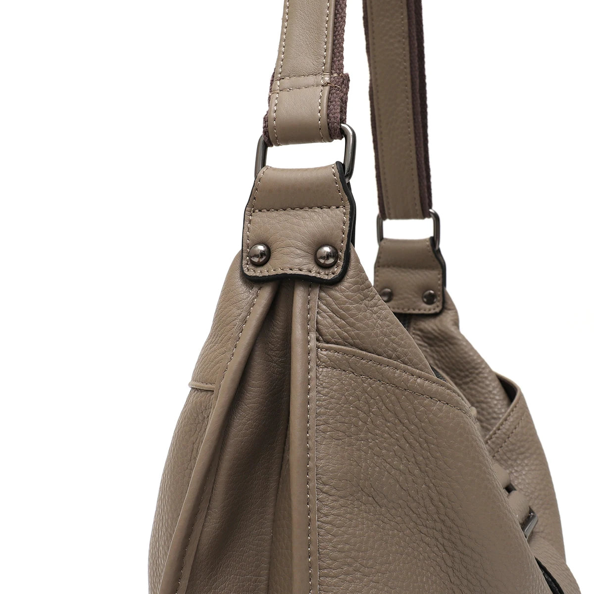 Buckle-Strap Slouchy Hobo