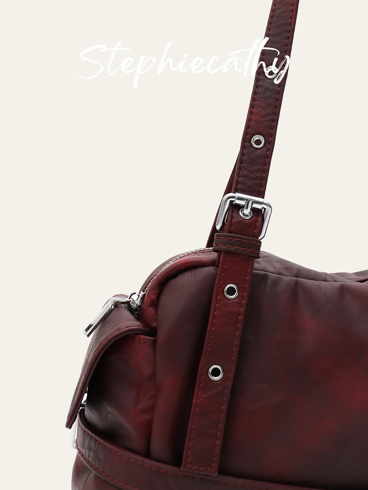 Grommet-Strap Shoulder Bag