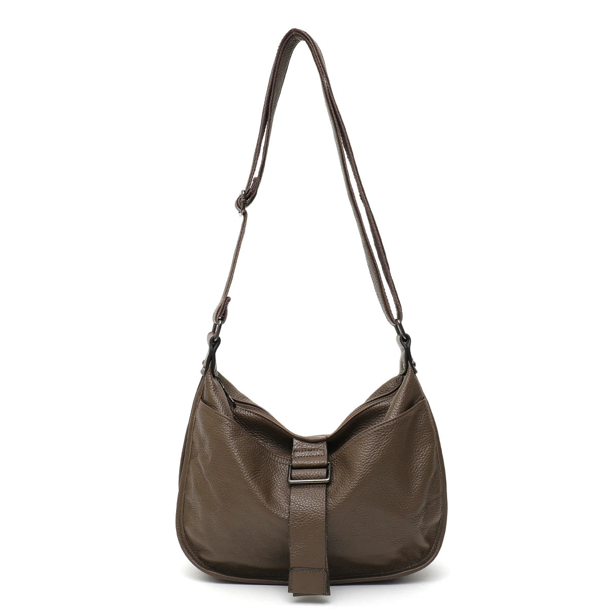 Buckle-Strap Slouchy Hobo
