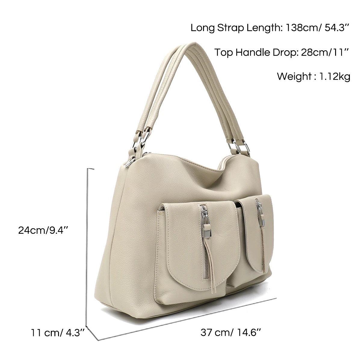 Multi-Pocket Shoulder Hobo