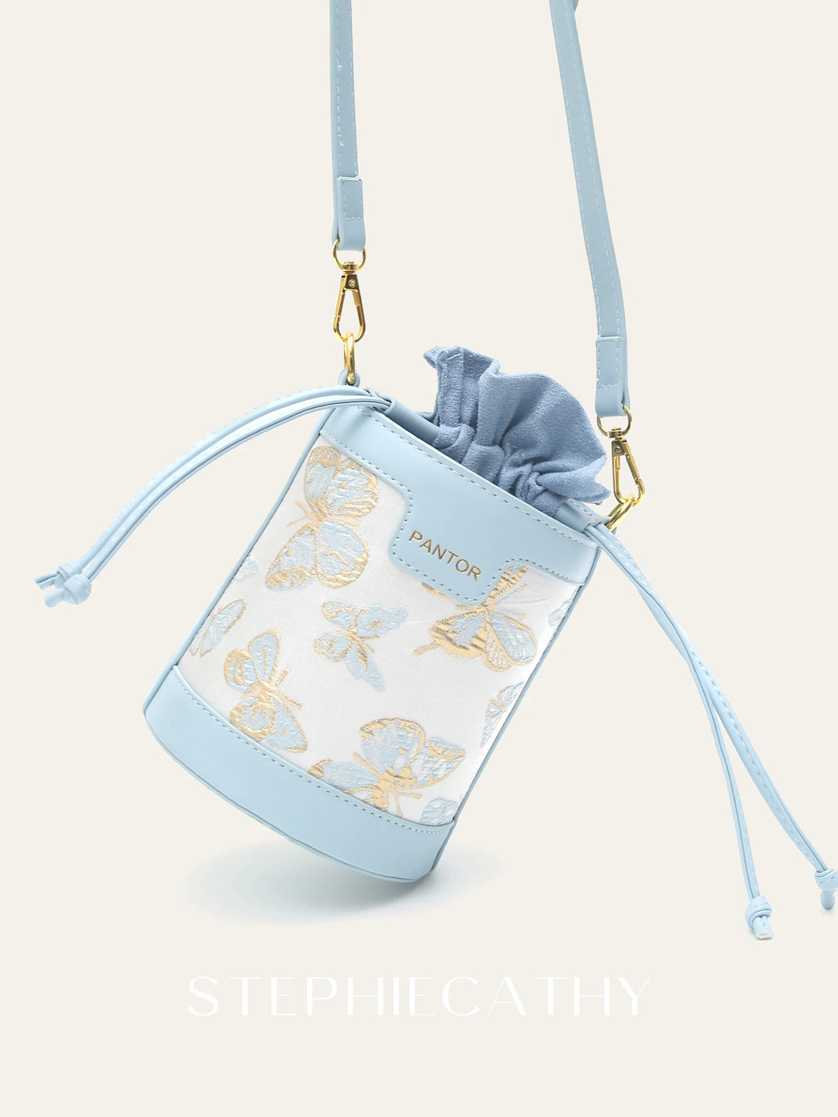 Printed Drawstring Bucket Bag