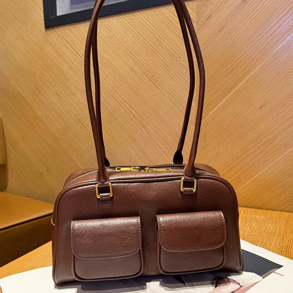 Double-Pocket Shoulder Bag