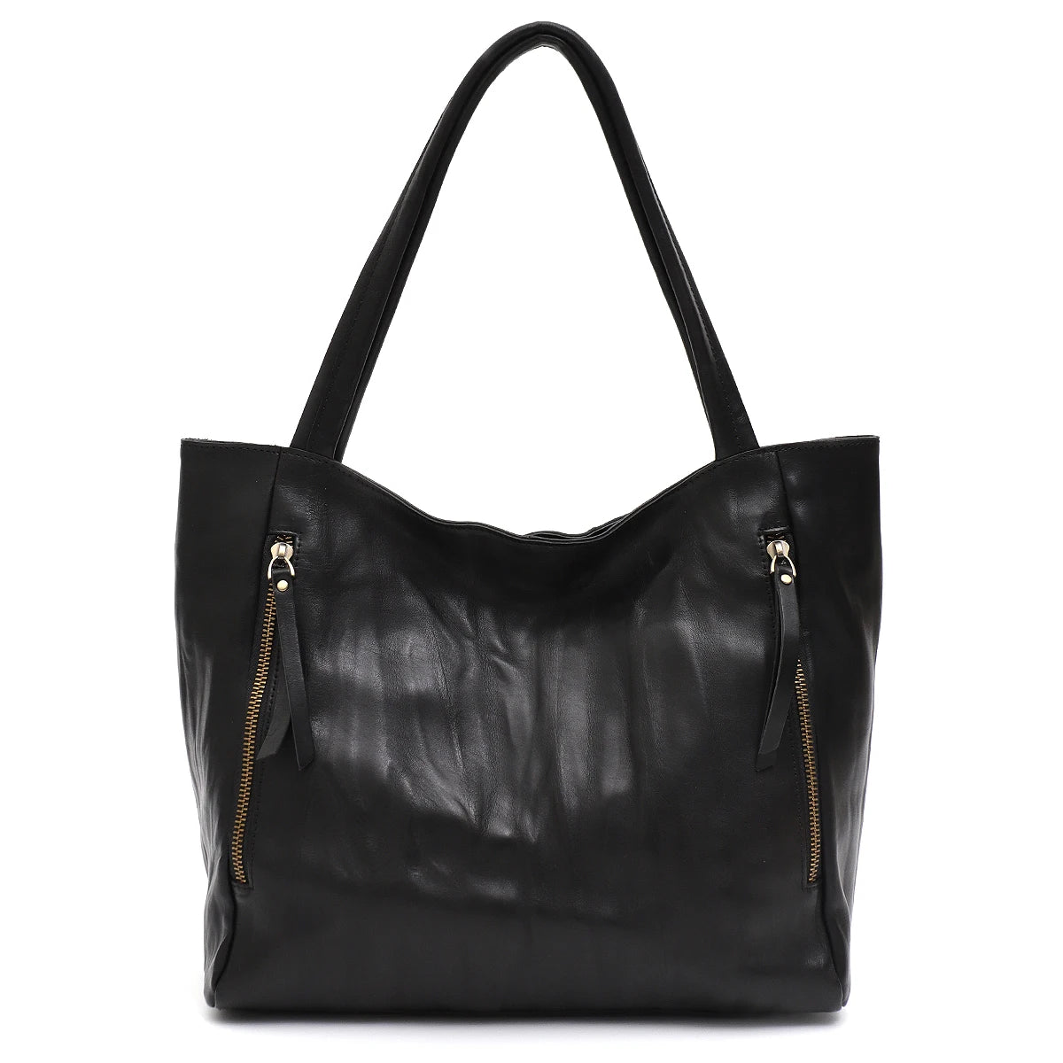 Textured Zip Shoulder Tote