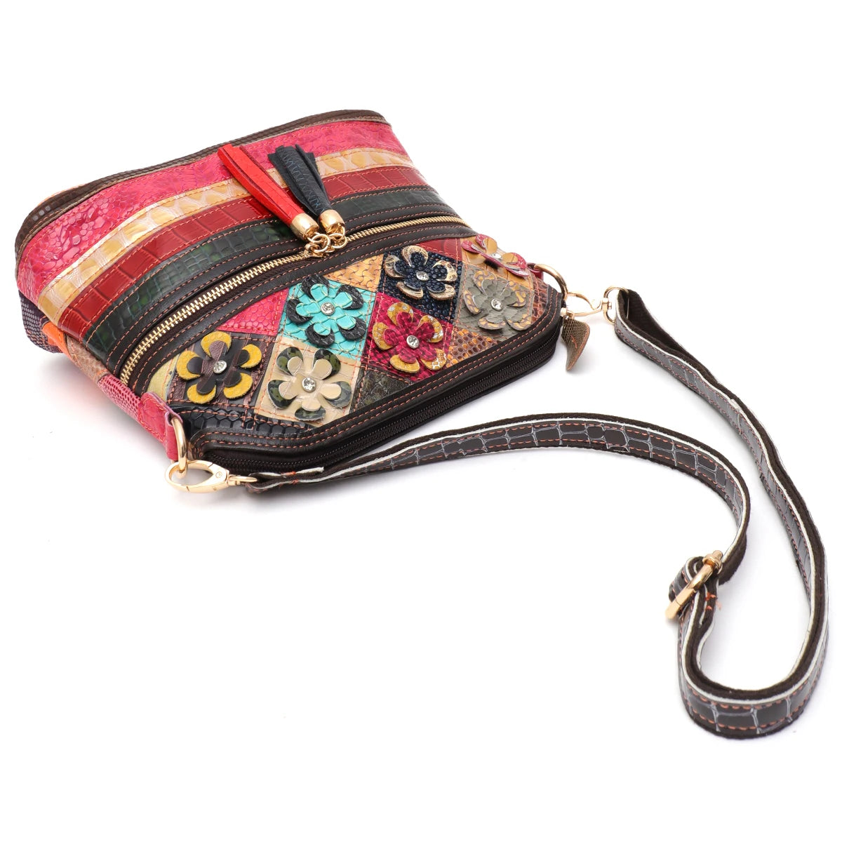 Floral Patchwork Crossbody Bag