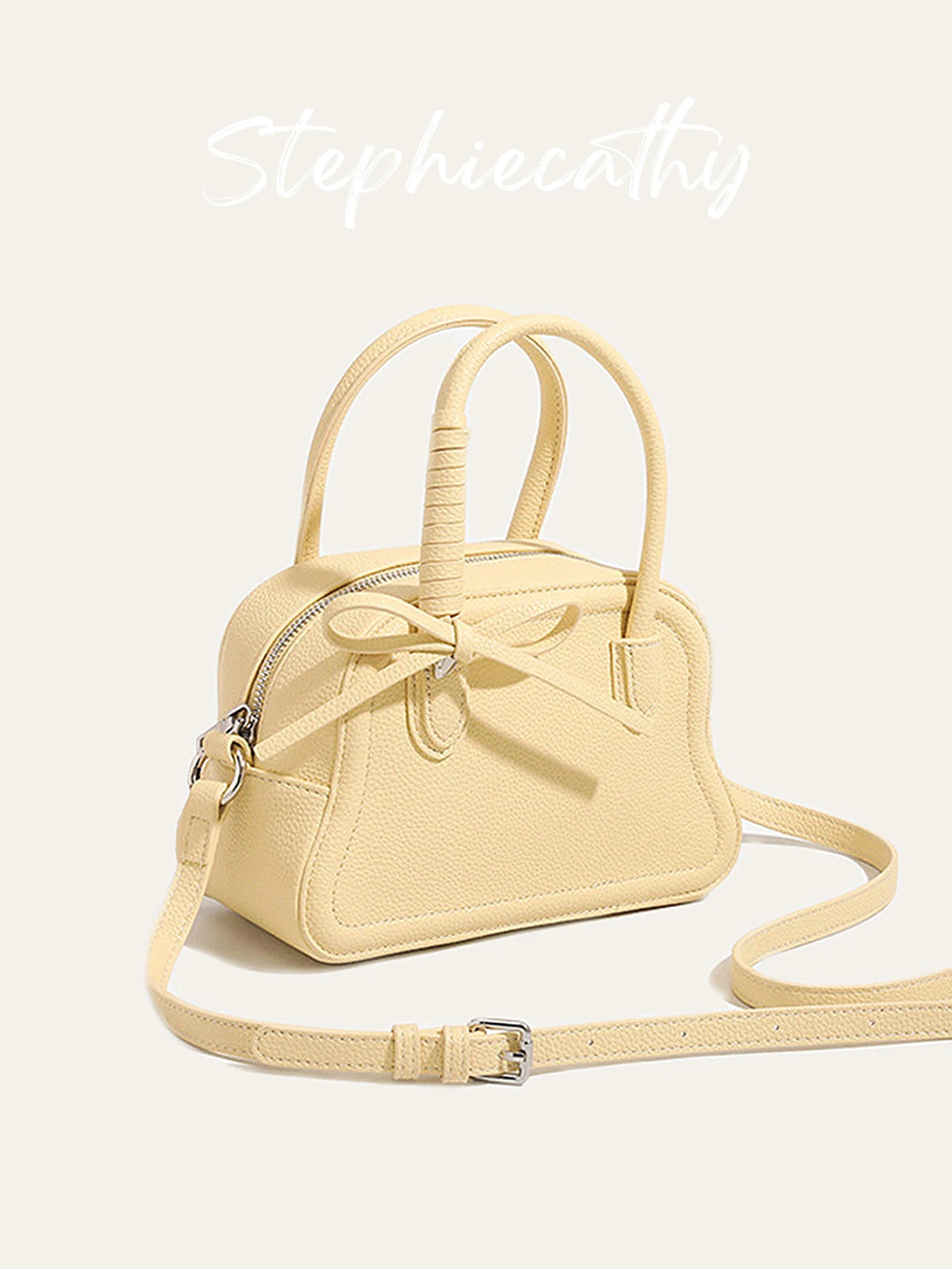 Bow-Detail Top-Handle Bag