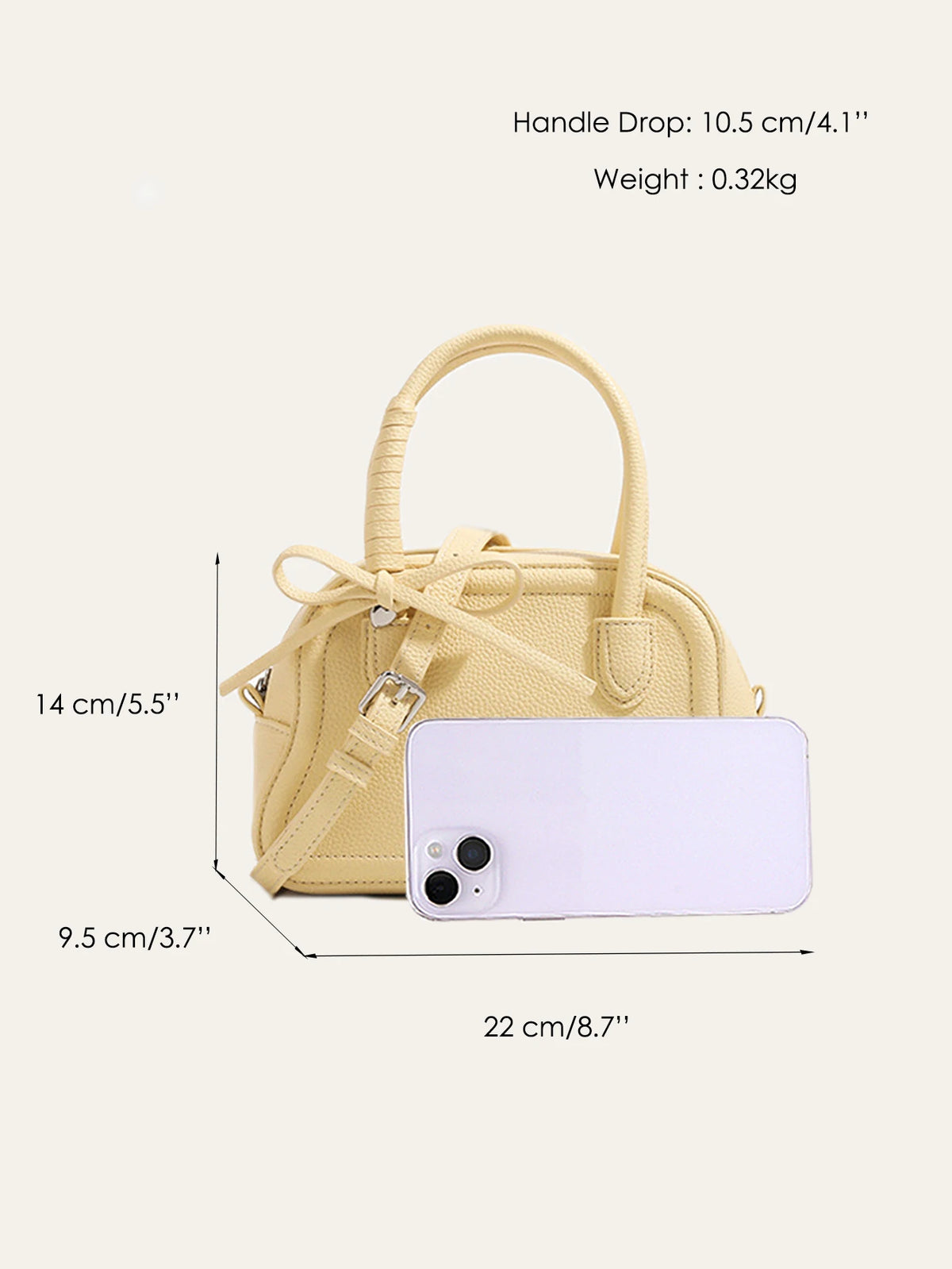 Bow-Detail Top-Handle Bag