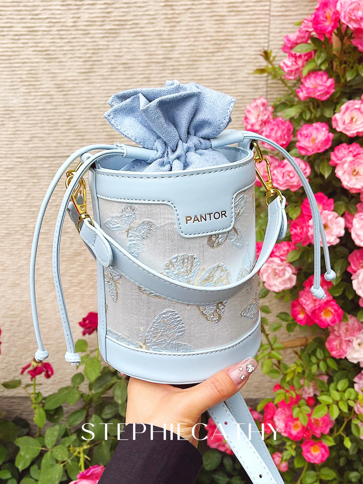 Printed Drawstring Bucket Bag
