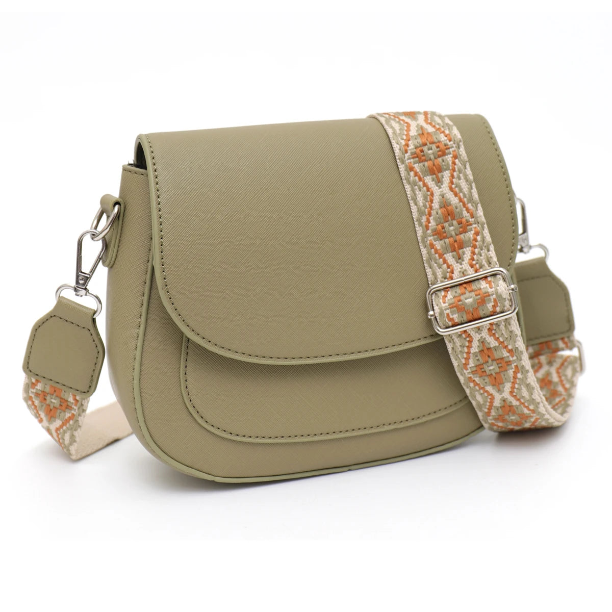 Woven-Strap Saddle Bag