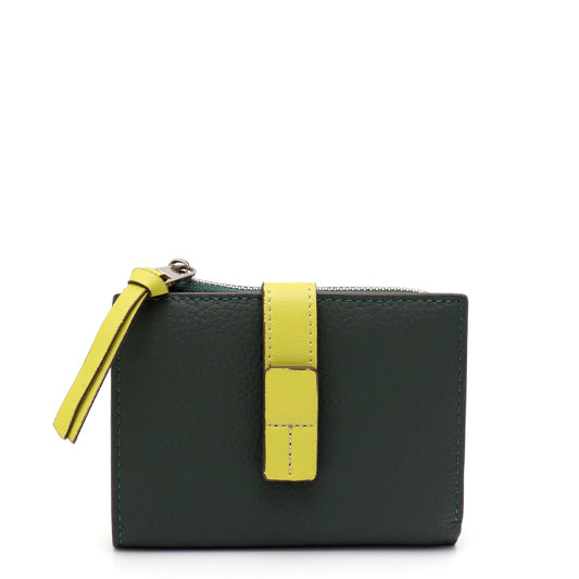 Contrast-Trim Zip Wallet