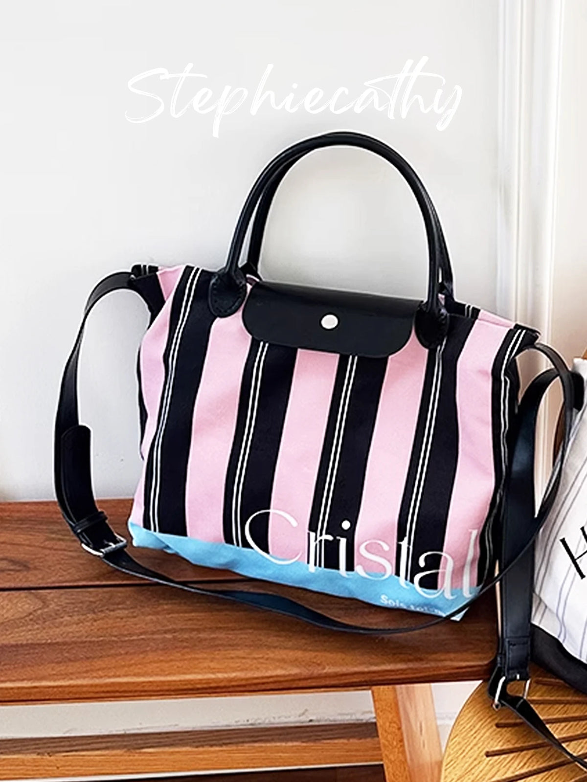 Striped Crossbody Tote