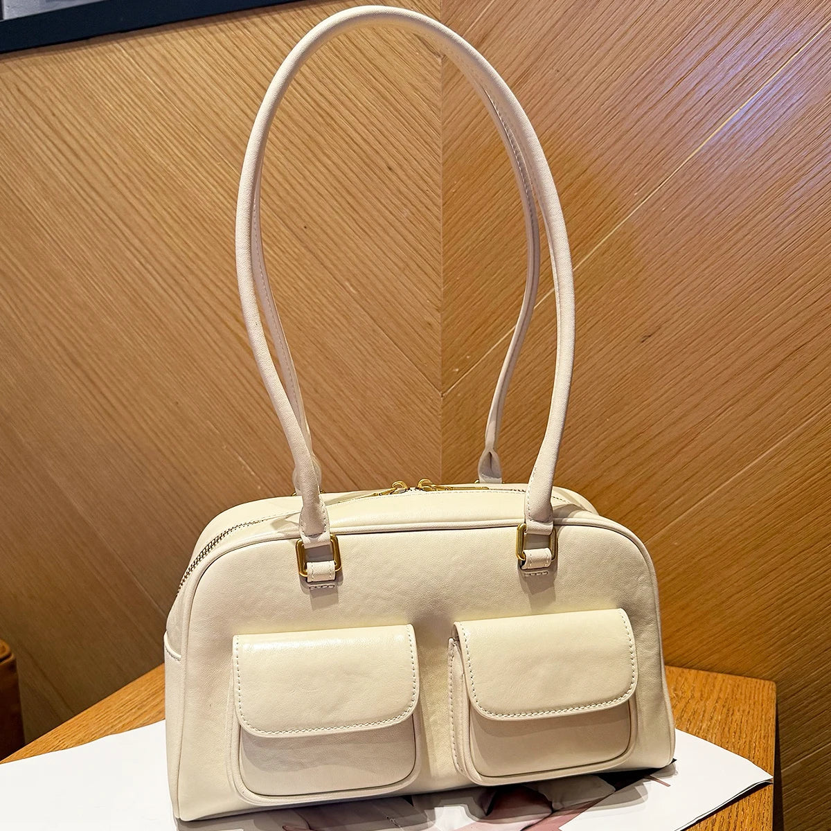 Double-Pocket Shoulder Bag
