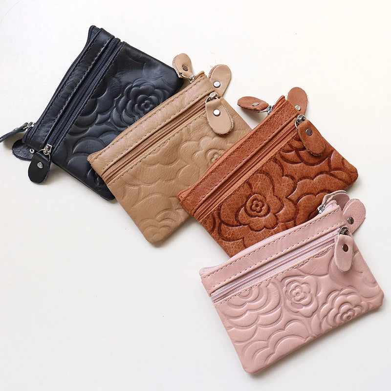 Embossed Floral Key Pouch
