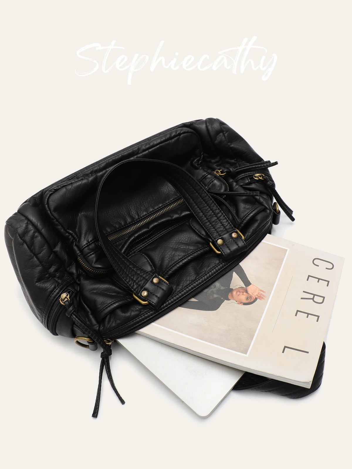 Multi-Pocket Zip Satchel
