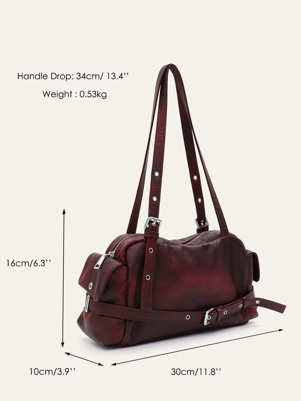 Grommet-Strap Shoulder Bag