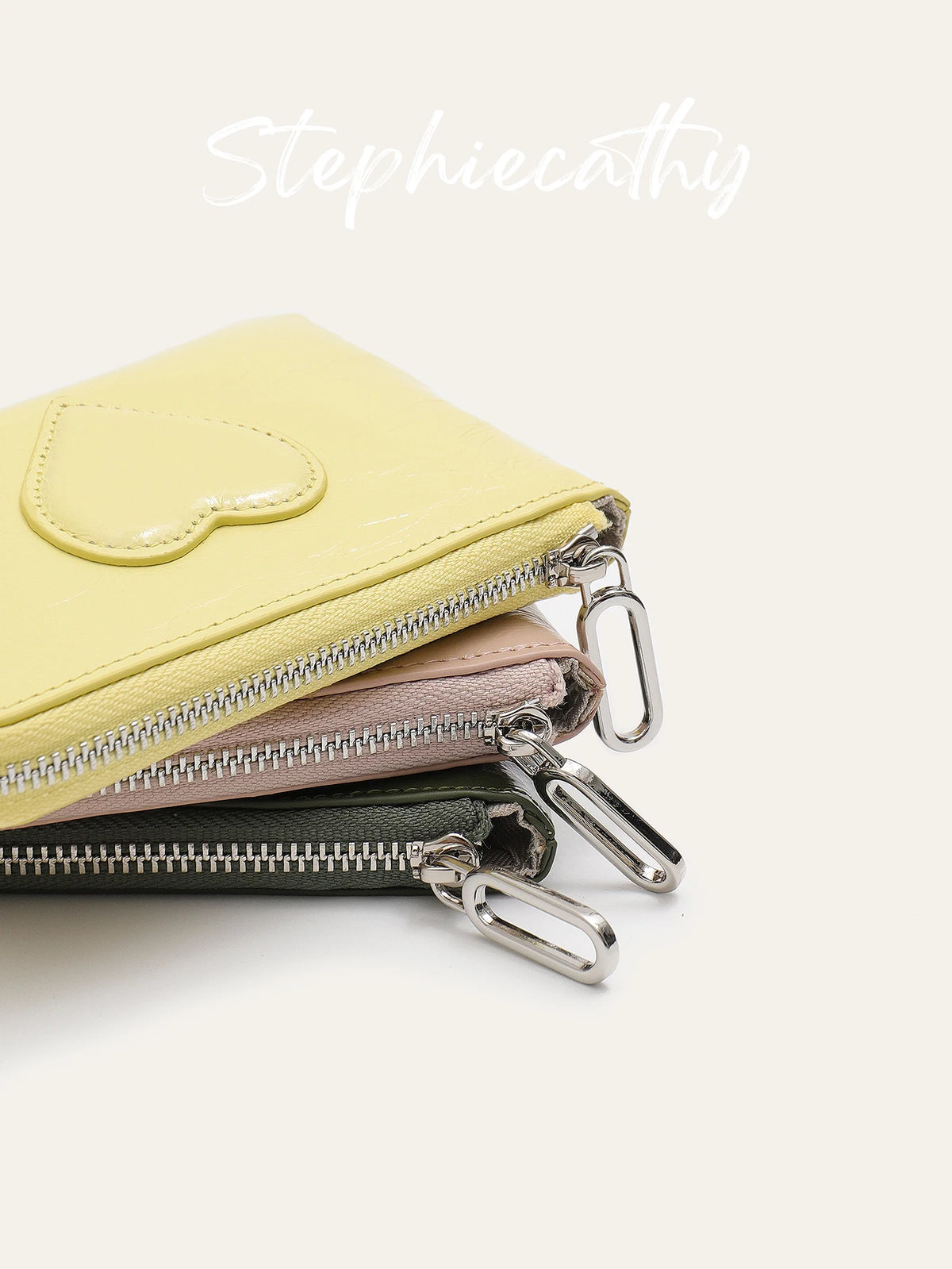 Heart-Embossed Keychain Wallet