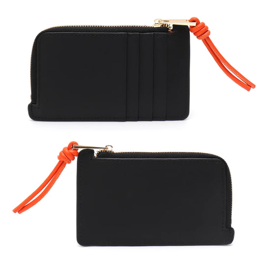Contrast-Tassel Zip Card Wallet
