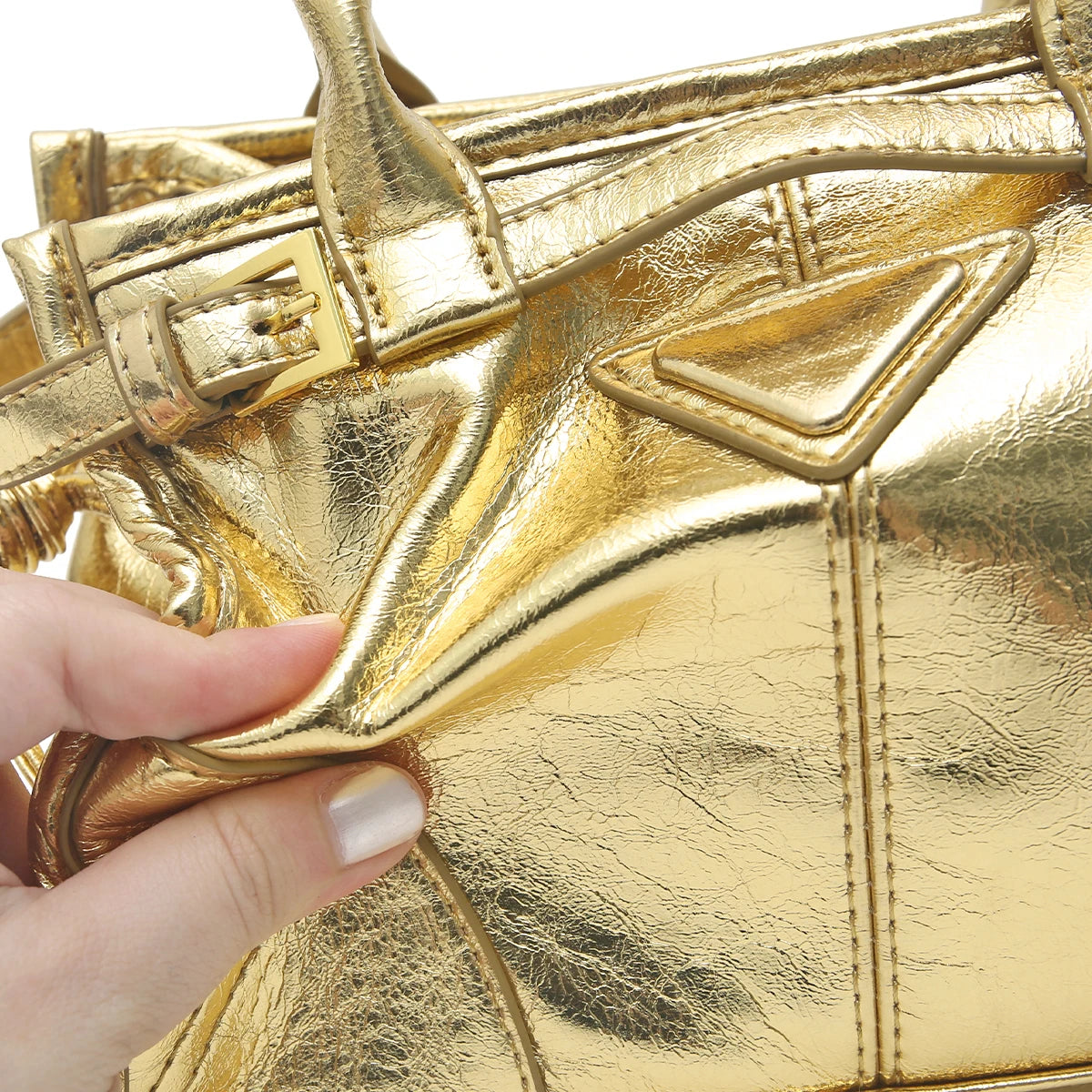 Metallic Structured Satchel