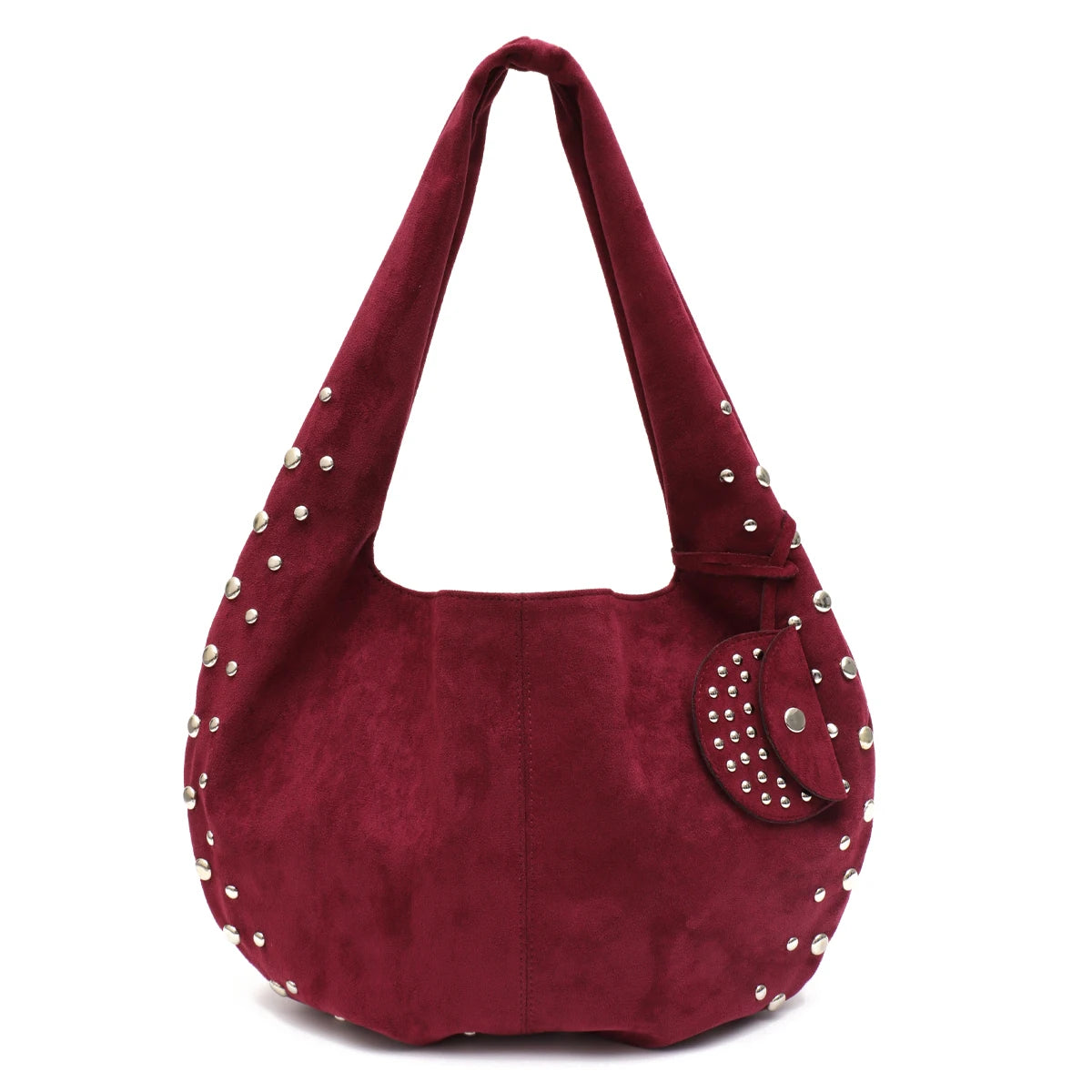 Studded Slouchy Hobo Bag